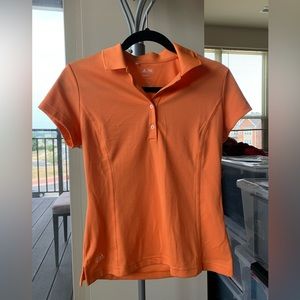 Adidas golf polo shirt women orange climalite - size S